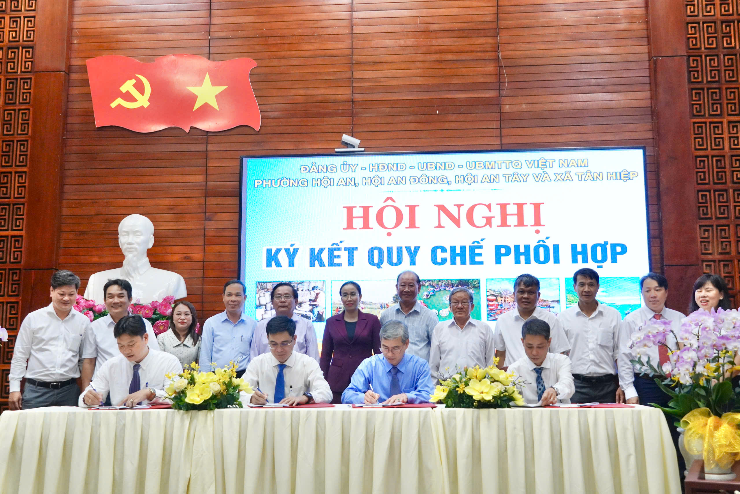 Xã đảo Tân Hiệp ký kết quy chế phối hợp với phường Hội An, Hội An Đông, Hội An Tây