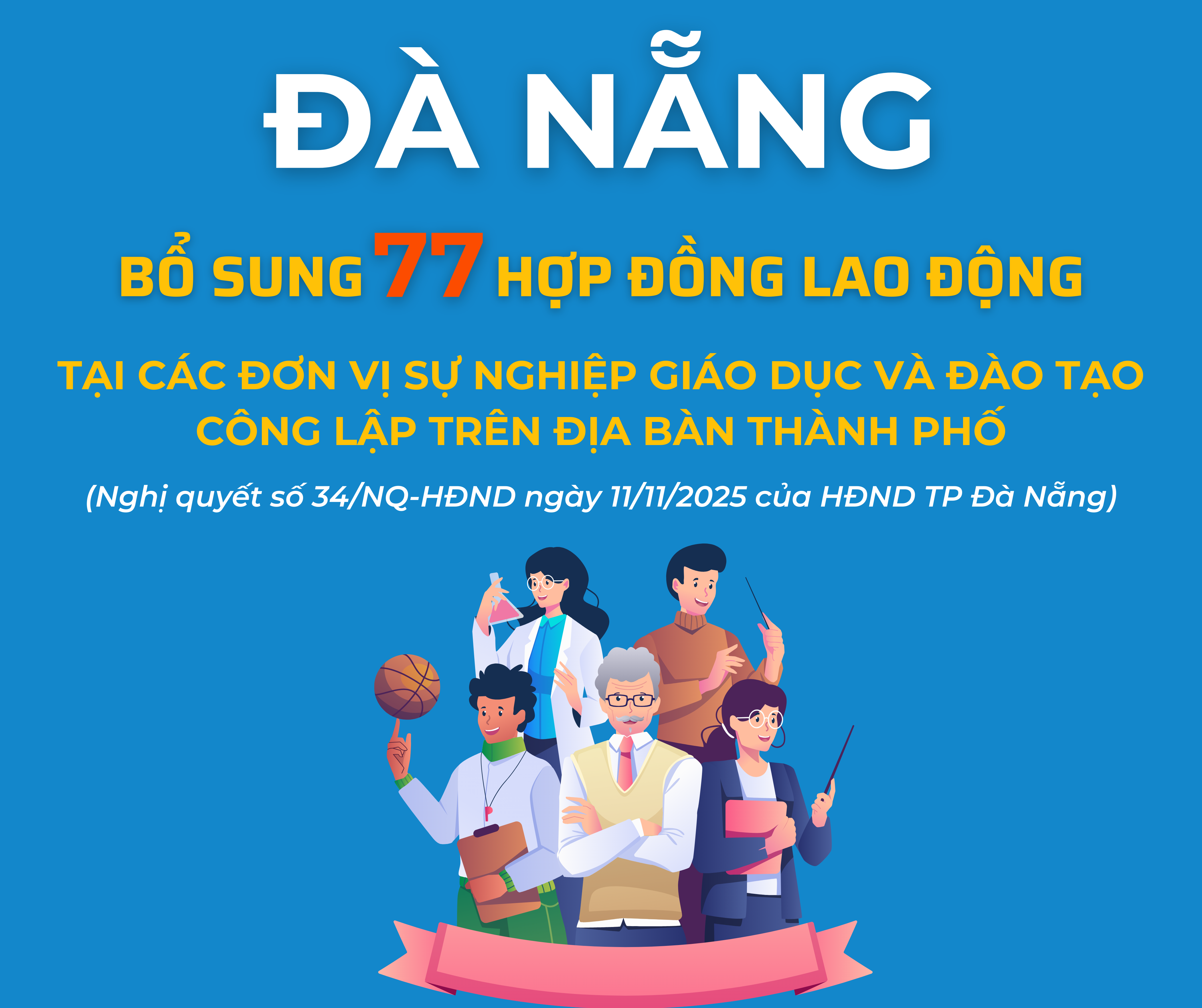 [Infographic] - Bổ sung 77 hợp đồng lao động tại các đơn vị sự nghiệp giáo dục và đào tạo công lập