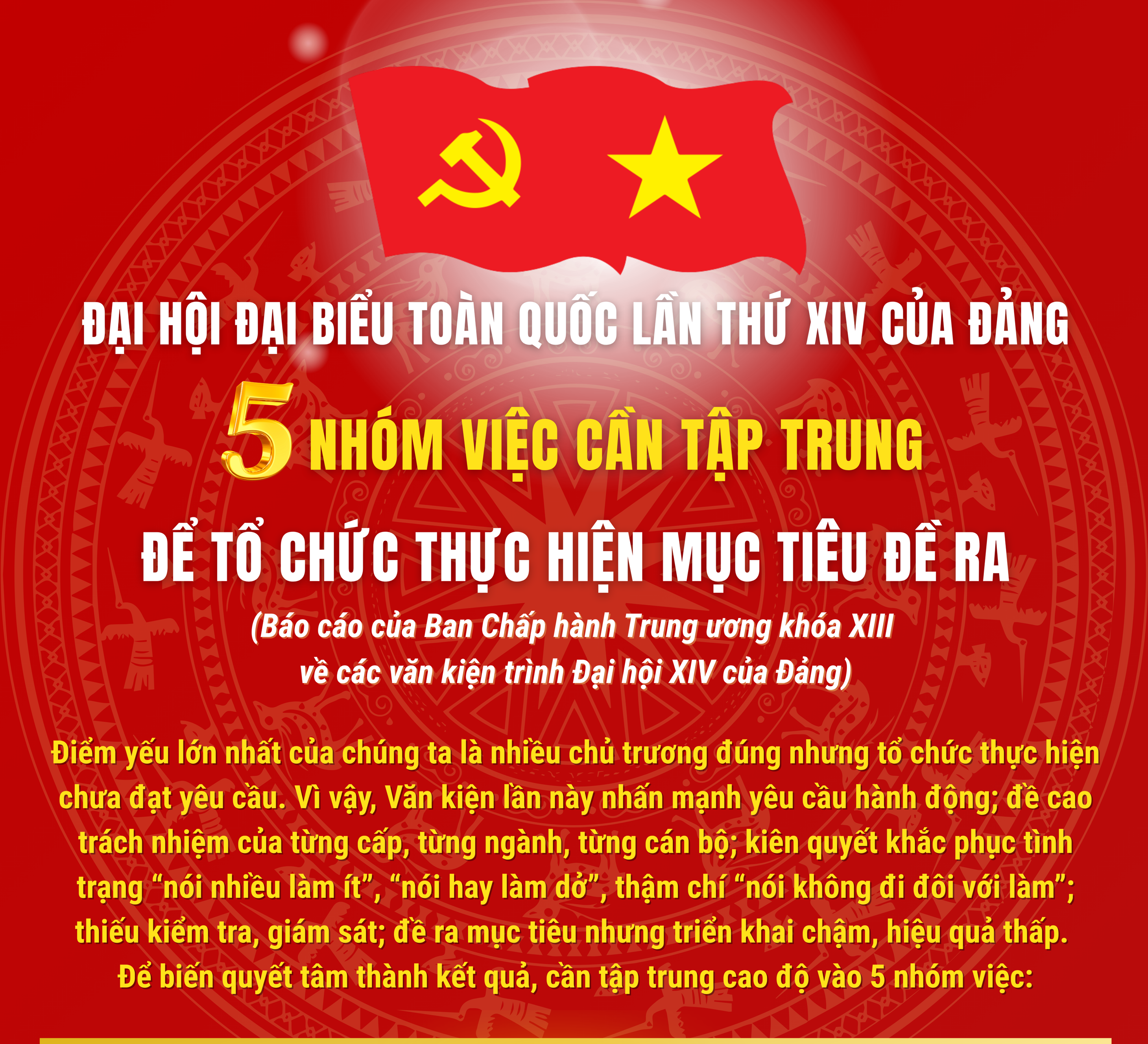 [Infographic] - 5 nhóm việc cần tập trung để tổ chức thực hiện mục tiêu đề ra