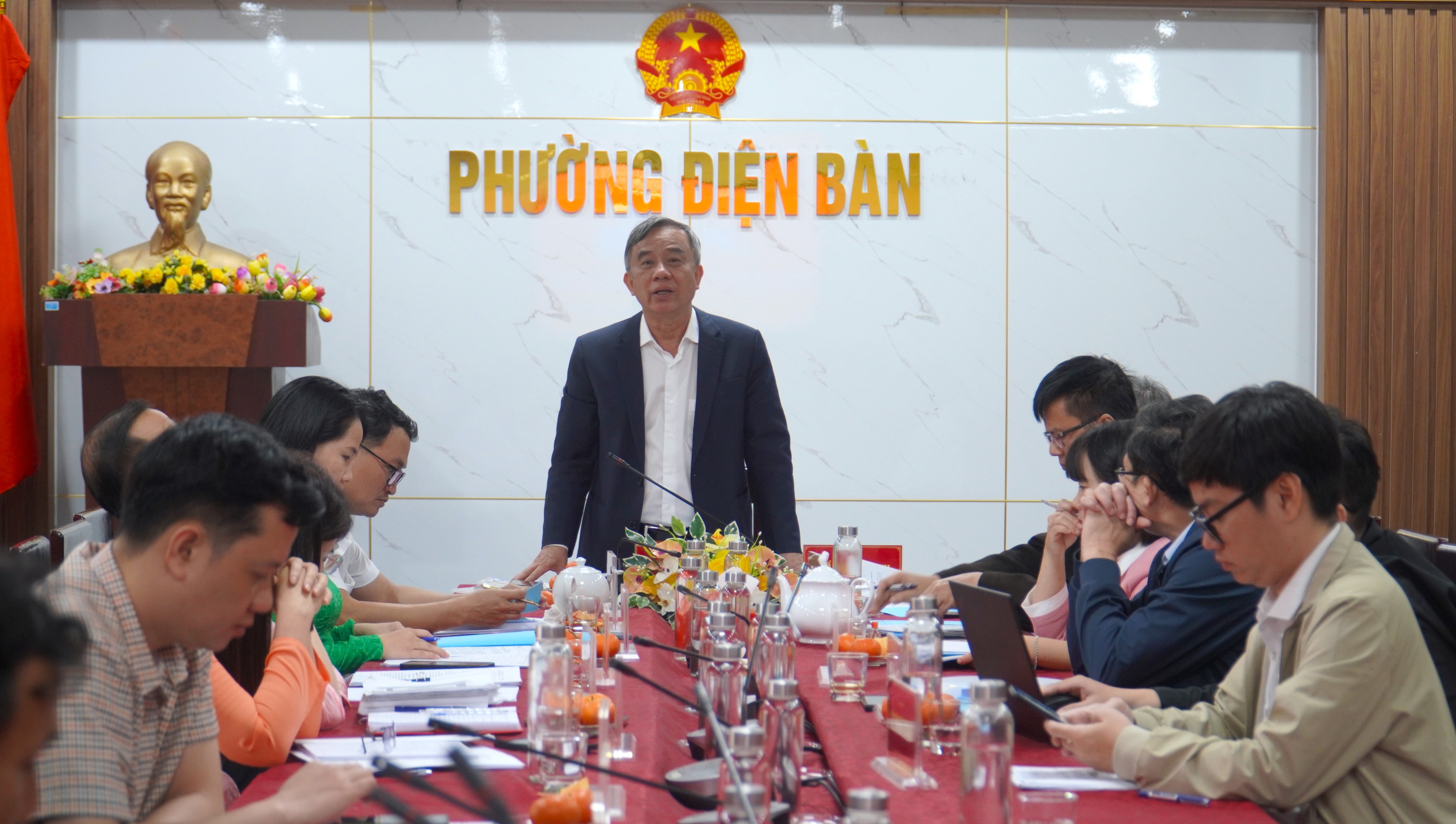 Lãnh đạo thành phố kiểm tra công tác bầu cử tại phường Điện Bàn