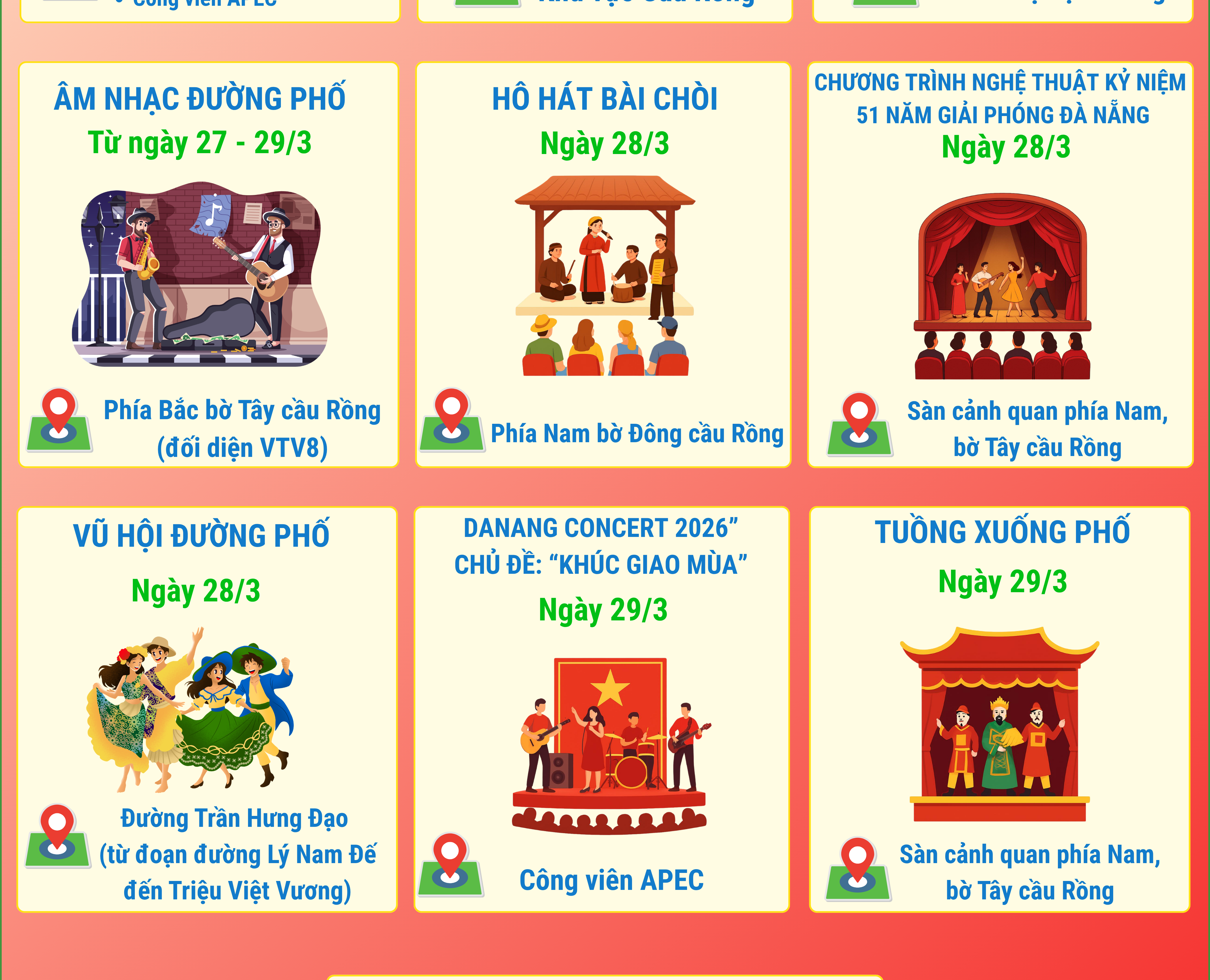 [Infographic] - Đa dạng các hoạt động văn hóa, thể thao chào mừng 51 năm Ngày Giải phóng Đà Nẵng