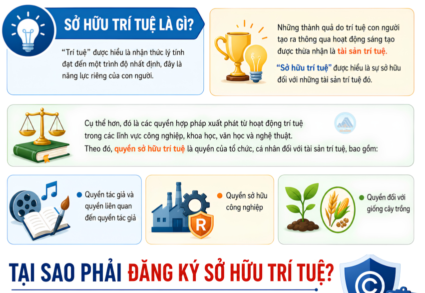 [Infographic] - Sở hữu trí tuệ là gì? Tại sao phải đăng ký sở hữu trí t uệ?