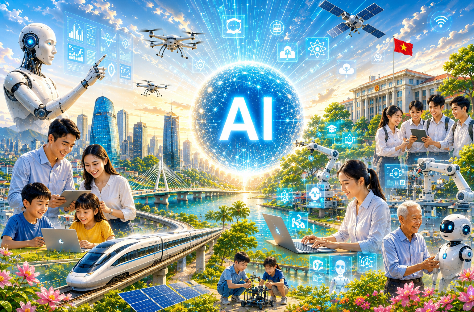 Vững tâm trước “cơn sóng thần” AI