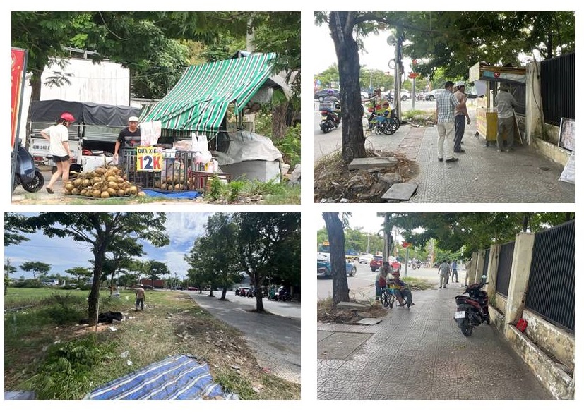 Phường Hòa Xuân xử lý tình trạng buôn bán, để vật dụng trên vỉa hè đường Đinh Gia Trinh