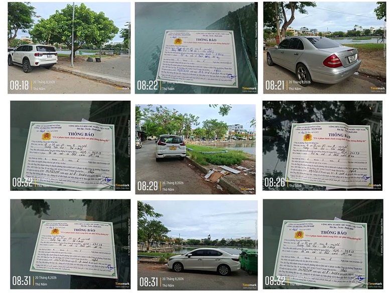 Phường Thanh Khê xử lý tình trạng dừng, đỗ xe sai quy định trên đường Tản Đà
