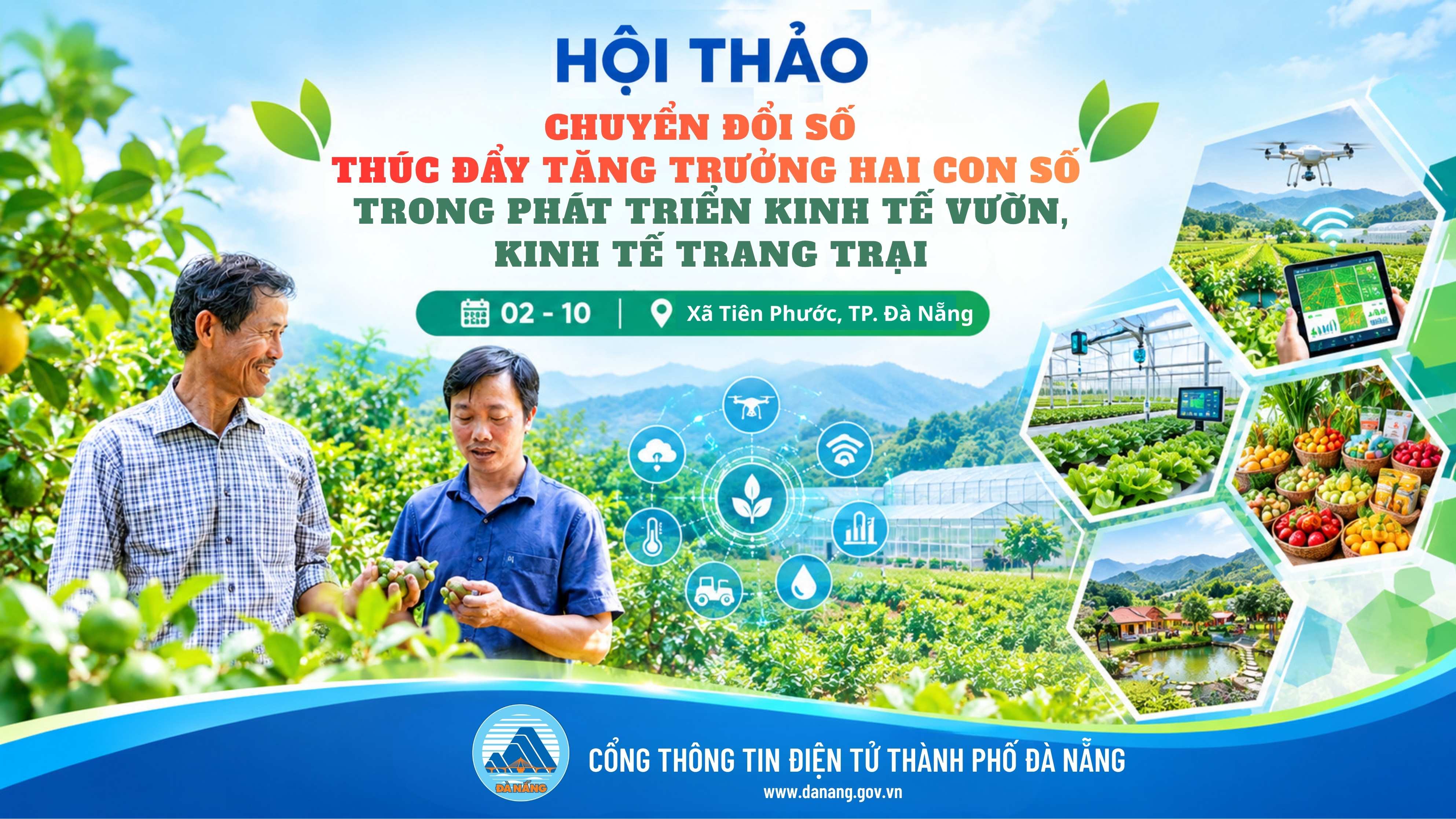 Ngày 2-10: Hội thảo chuyển đổi số thúc đẩy tăng trưởng hai con số trong phát triển kinh tế vườn, kinh tế trang trại