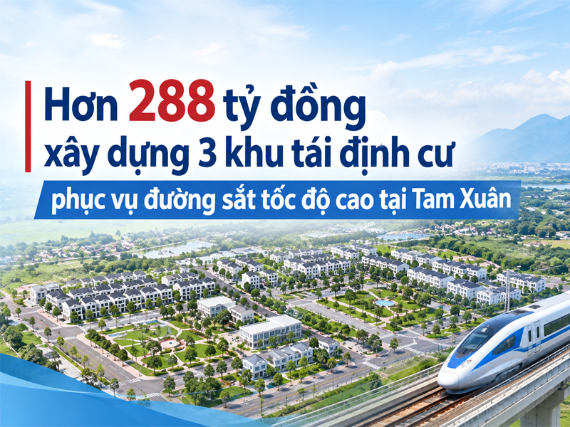 Hơn 288 tỷ đồng xây dựng 3 khu tái định cư phục vụ đường sắt tốc độ cao qua địa bàn xã Tam Xuân